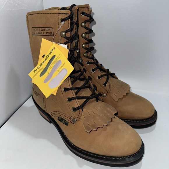 Shoes - AdTec Women's 8" Leather Packer Plain Soft‎ Toe Work Boots Brown Size 6 1/2 NIB